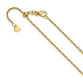 14K Adjustable 1.4mm Round Cable Chain